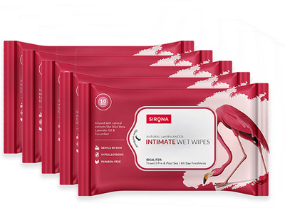 SIRONA Intimate Wet Wipes (50 Wipes - 5 Pack) Intimate Wipes(50 Sheets)