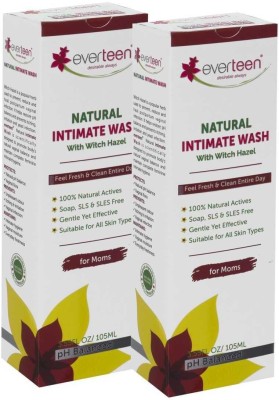 everteen Witch Hazel Natural Intimate Wash for Feminine Intimate Hygiene in Moms – 2 Packs (105ml each) Intimate Wash(210 ml, Pack of 2)