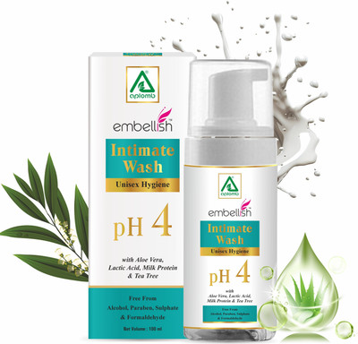 Aplomb Intimate Wash Unisex Hygiene ph4 with Aloe Vera, Milk Proteion & Tea Tree Free Intimate Foam(100 ml)