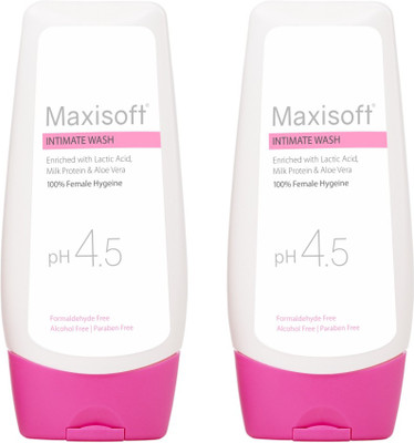 Maxisoft Intimate Wash 100 ml | With Aloe & Red berry | Alcohol Free Intimate Wash(200 ml, Pack of 2)