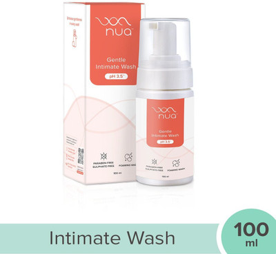 Nua Foaming Intimate Wash Enriched with Aloe Vera and Lactic Acid, 100ml || Toxin-free, Paraben-free and Sulphate-free || Anti-Bacterial and prevents infections Intimate Wash(100 ml)