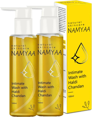 Namyaa Haldi Chandan Intimate Hygiene Wash Packof2|Goodness of Haldi|AntiBacterial Wash Intimate Wash(200 ml, Pack of 2)