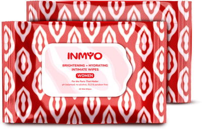 INMYO Intimate Wipes for Women | Daily intimate Hygiene | pH Balanced | Alcohol-Free Intimate Wipes(20 Sheets, Pack of 2)