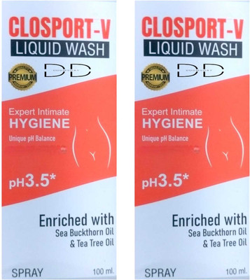 FLORENTHA CLOSPO-V LIQUID INTIMATE HYGIENE WASH FOR BALANCE PH PACK OF 2 Intimate Spray(200 ml)