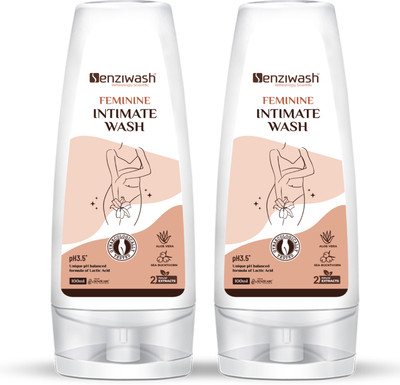 senziwash Feminine Intimate wash vaginal hygiene product for women’s health & personal care, gentle pH balanced with natural ingredients for long lasting freshness (200 ml) Intimate Wash(200 ml, Pack of 2)