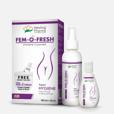 healing pharma FEM-O-FRESH Intimate Hygiene Cleanser for Women with pH 3.5 Intimate Spray(100 ml, Pack of 1)