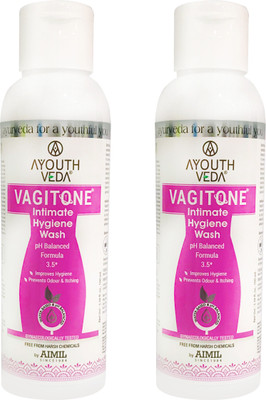 Ayouthveda Vagitone Intimate Hygiene Wash | Prevent Itching & Irritation (2 X 100ml) Intimate Wash(200 ml, Pack of 2)