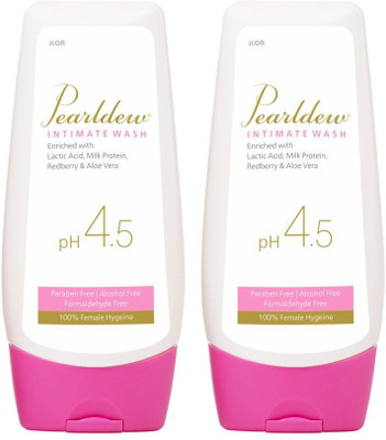 Pearldew Intimate Wash 100 ml | With Aloe & Red berry | Alcohol Free Intimate Wash(200 ml, Pack of 2)