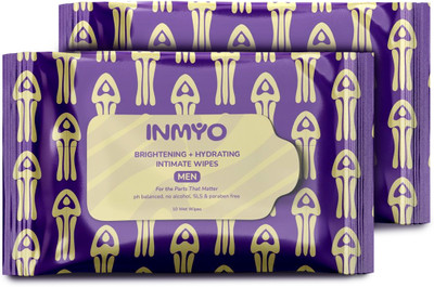 INMYO Intimate Wipes for Men | Daily intimate Hygiene | pH Balanced | Alcohol-Free Intimate Wipes(20 Sheets, Pack of 2)