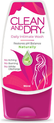 CLEAN AND DRY Prevents Itching & Burning|Restores Natural pH Balance Intimate Wash(90 ml, Pack of 1)