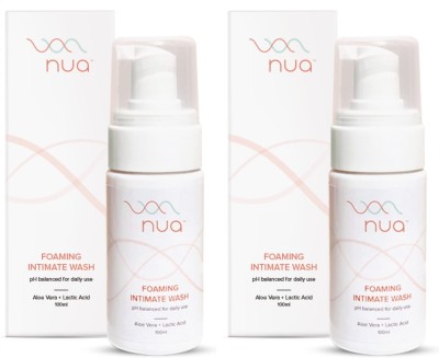 Nua Foaming Intimate Wash Enriched with Aloe Vera and Lactic Acid 100ml Pack of 2 Intimate Wash(200 ml)