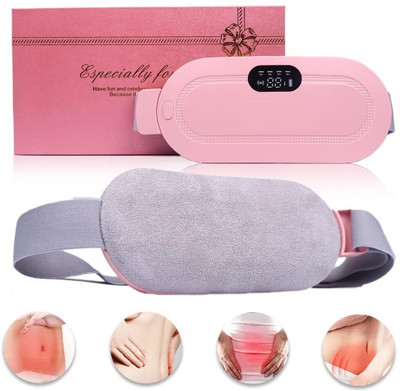 Shopeleven Warmer Heating Pad with 4 Heat Levels 4 Vibration Modes massager Women Portable Menstrual Heating Pad | USB Charging for Abdominal and Waist Massager(Pink)