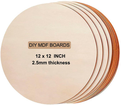 URBAN BOX 10PC Board Art and Craft Unfinished Wood for Resin,Mandala,Pyrography,Painting Pine Wood Veneer(30 cm x 30 cm)