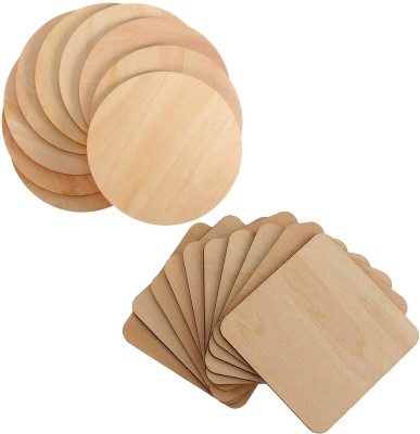 prisma collection Round Reversible Wood Coaster Set(Pack of 24)
