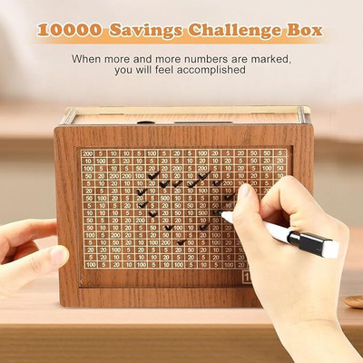 Shivucrafts Wooden Lockable Money Storage Box for Savings Coin Bank(Brown)