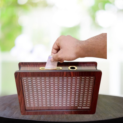 Vinayak Wooden Coin Safe – Elegant & Practical Storage Box Wooden Geometric Object