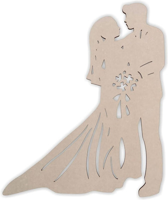 CLITHS Wall Hanging, MDF Art Gift for Bride Groom Craft Projects 6x5.02 Inch Wooden Geometric Object