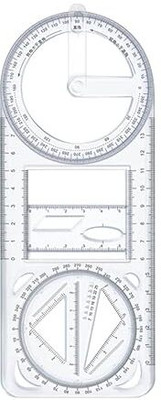 GorillaGrrip Multifunctional Geometric Ruler Mathematics Drawing Template Ruler(Set of 1, Multicolor)