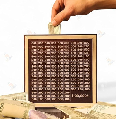 shivu craft Secure Lock Money Bank for Savings Coin Bank(Brown)