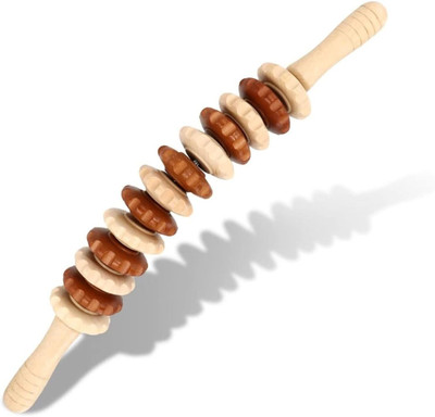 K N HANDICRAFT Wooden Full Body Massage Roller Stick – Handheld Manual Massager Wooden Geometric Object
