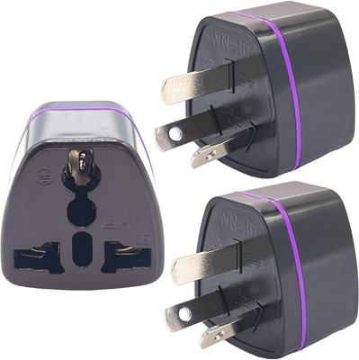 WOWSOME India to Australia, China, New Zealand Converter (Type I) Plug Travel Adapters 3 Worldwide Adaptor(Black)