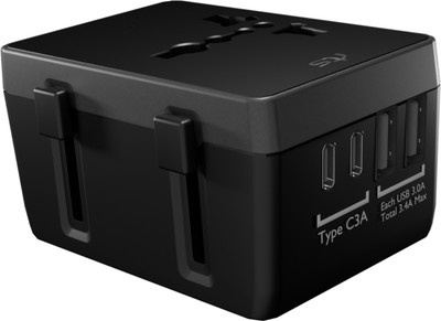 Jihaan Universal Travel Adapter,International Plug Adapter with Worldwide Power Worldwide Adaptor(Black, Black)