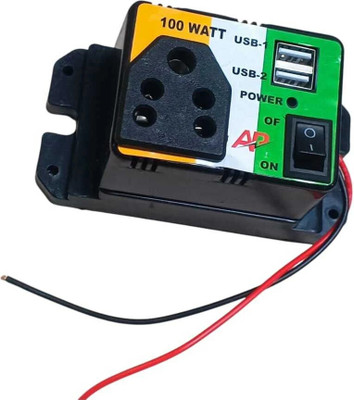 AGpackers 24V DC to AC Power Converter – 100W Output | Modified Sine Power Coverter Worldwide Adaptor(Black)