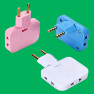 AirSoft 3In1 Wireless Converter Adapter 180 Degree Rotatable Adjustable Plug For Travel Worldwide Adaptor(Multicolor)