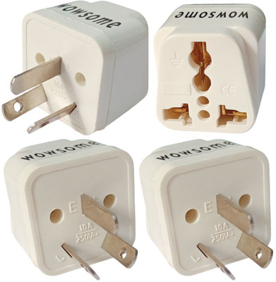 WOWSOME India to Australia, China, New Zealand Converter (Type I) Plug Travel Adapters 4 Worldwide Adaptor(White)