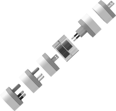 artis UV500 Universal Travel Converter plugs pack of 5 Compatible to US/UK/SA/EU/AU Worldwide Adaptor(White)