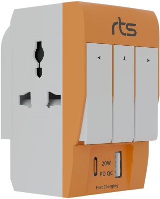 Jihaan 2024 Plug Extender,3 Outlet Wall Adapter, Multiple Outlet Worldwide Adaptor(Orange)