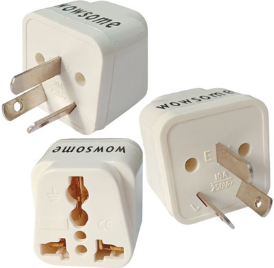 WOWSOME India to Australia, China, New Zealand Converter (Type I) Plug Travel Adapters 3 Worldwide Adaptor(White)