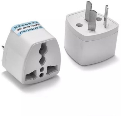 HI-PLASST pack of 2- India to Australia Converter Plug Universal Socket Adapter Type-I Worldwide Adaptor(White)