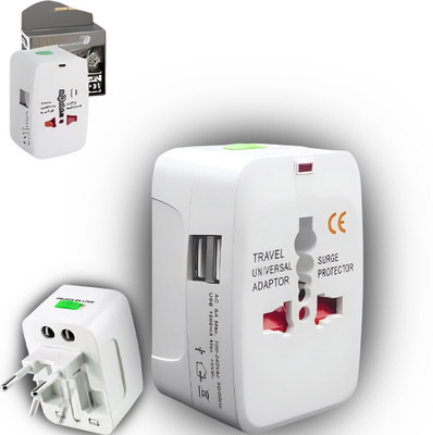 Vibrona Compact Multi-Plug Adaptor for Travel and Everyday Use Worldwide Adaptor(White)