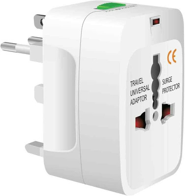 Aravli Universal Travel Worldwide Adapter - No USB (Pack of 1) Worldwide Adaptor(White)