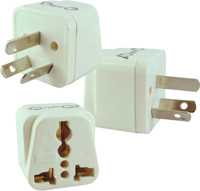 Adaptro Travel Adapter Plug for India to Australia, China, New Zealand Pack 3 Worldwide Adaptor(White)