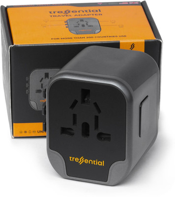 Tressential Universal Travel Adapter with Dual High Speed USB Ports to use in 200+ Countries Worldwide Adaptor(Black)