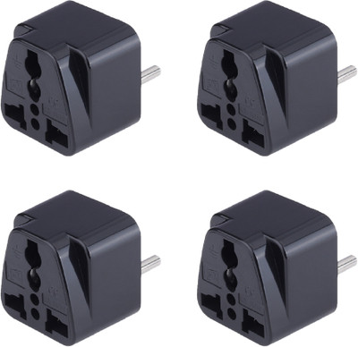 MX UNIVERSAL CONVERSION PLUG2 PIN (5 AMP) FOR EUROPE, ITALY, CHINA. 3010 _PACKOF 4 Worldwide Adaptor(Black)