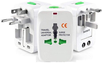 Gro All in One International Travel Adapter | Universal Plug Converter Worldwide Adaptor(White)