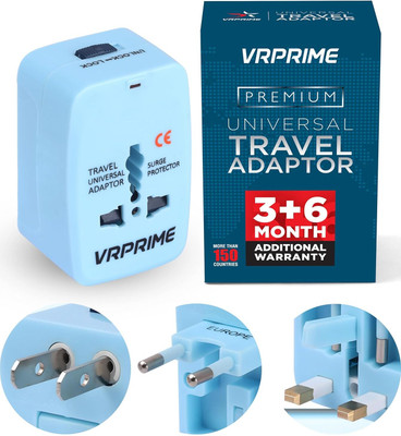 VRPRIME Universal Adapter Travel 150+ Countries Premium Quality with Additional Warranty Worldwide Adaptor(Blue)