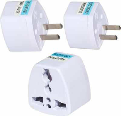 KAVANA EU-UK-AU Universal Adapter to USA Canada 3 Pin Travel Adaptor Plug Converter Worldwide Adaptor(White)