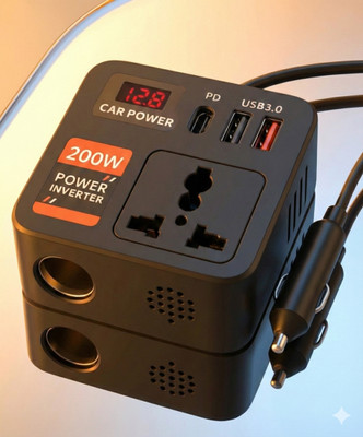 Coracao Car Laptop Charger AC, DC Worldwide Adaptor(Black)