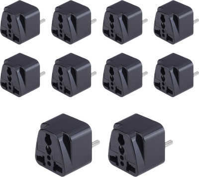 MX UNIVERSAL CONVERSION PLUG2 PIN (5 AMP) FOR EUROPE, ITALY, CHINA. 3010 _PACKOF 10 Worldwide Adaptor(Black)