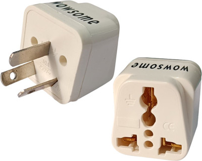 WOWSOME Pack of 2 Travel Adapter Plug for India to Australia, China, New Zealand Worldwide Adaptor(White)
