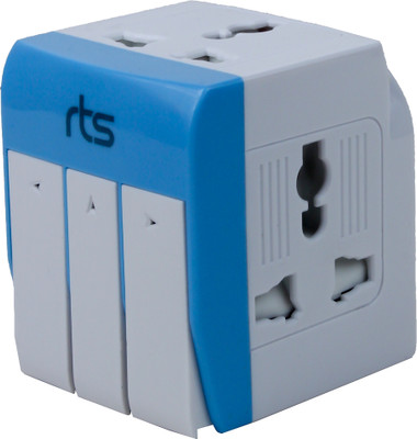 jihaan INDIVIUAL SWITCH 3 way switched adaptor Three Pin Plug Three Pin Plug(Blue)