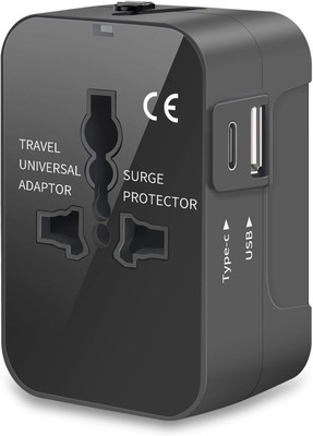 Pruthvik Travel Adapter International All in one | 2.4A Universal Charger Adapter Worldwide Adaptor(Black)