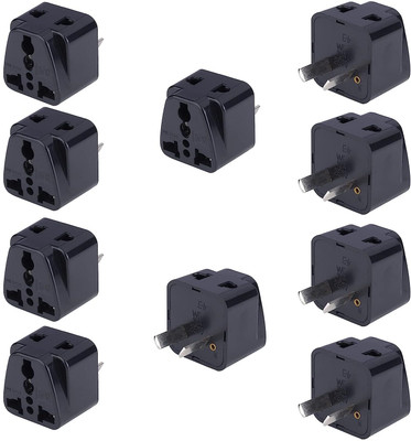 MX Universal Adapter (Type I) India to Australia 2 in 1 Plug MX3434E (Pack of 10) Worldwide Adaptor(Black)