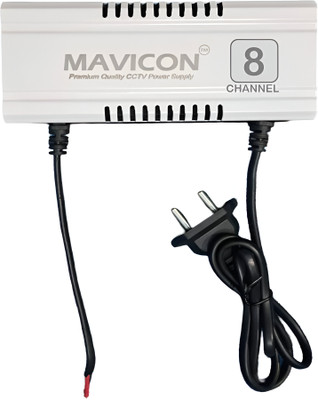 MAVICON 8 channel cctv smps camera power supply singleout 12 volt 10a 120W for 8 camera Worldwide Adaptor(White)