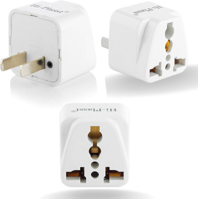 HI-PLASST (2pcs) Type-A India to USA Converter Plug Canada Power Universal Worldwide Adaptor(White)