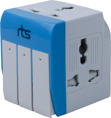 jihaan 3 Way Plug Extension Three pin Plug Socket 3-in-1 Universal Component Travel Adapter Three Pin Plug(Blue, White)
